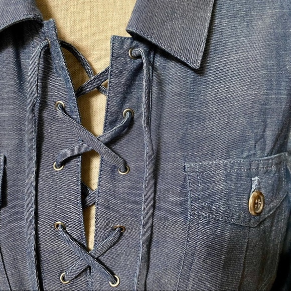ANN MASHBURN Bella Lace-Up Chambray Dress - Picture 2 of 7